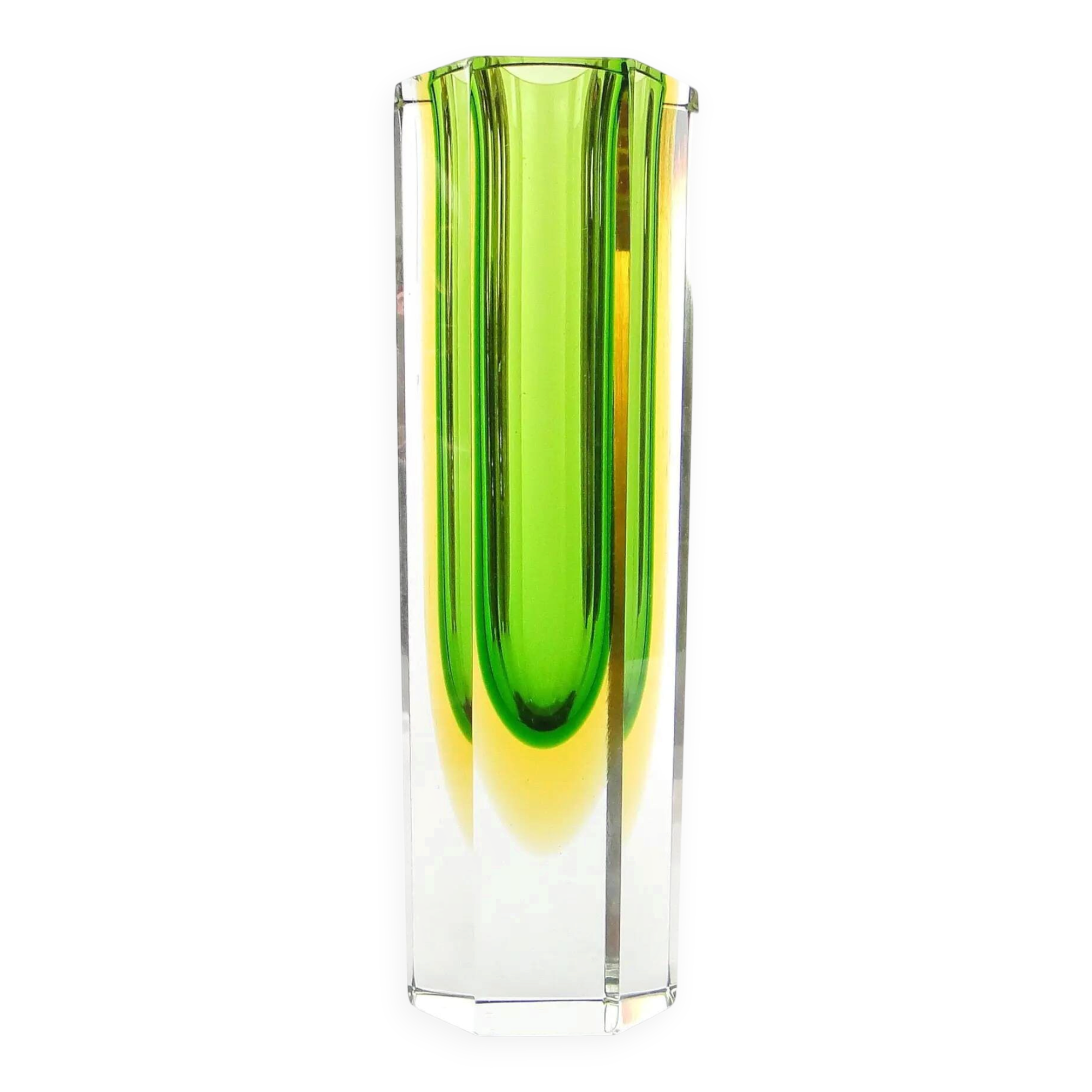 Sommerso vase, Murano glass, designed by F. Poli, Italy, 1950s