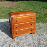 Vintage 3-drawer golden oak chest of drawers from the 50s