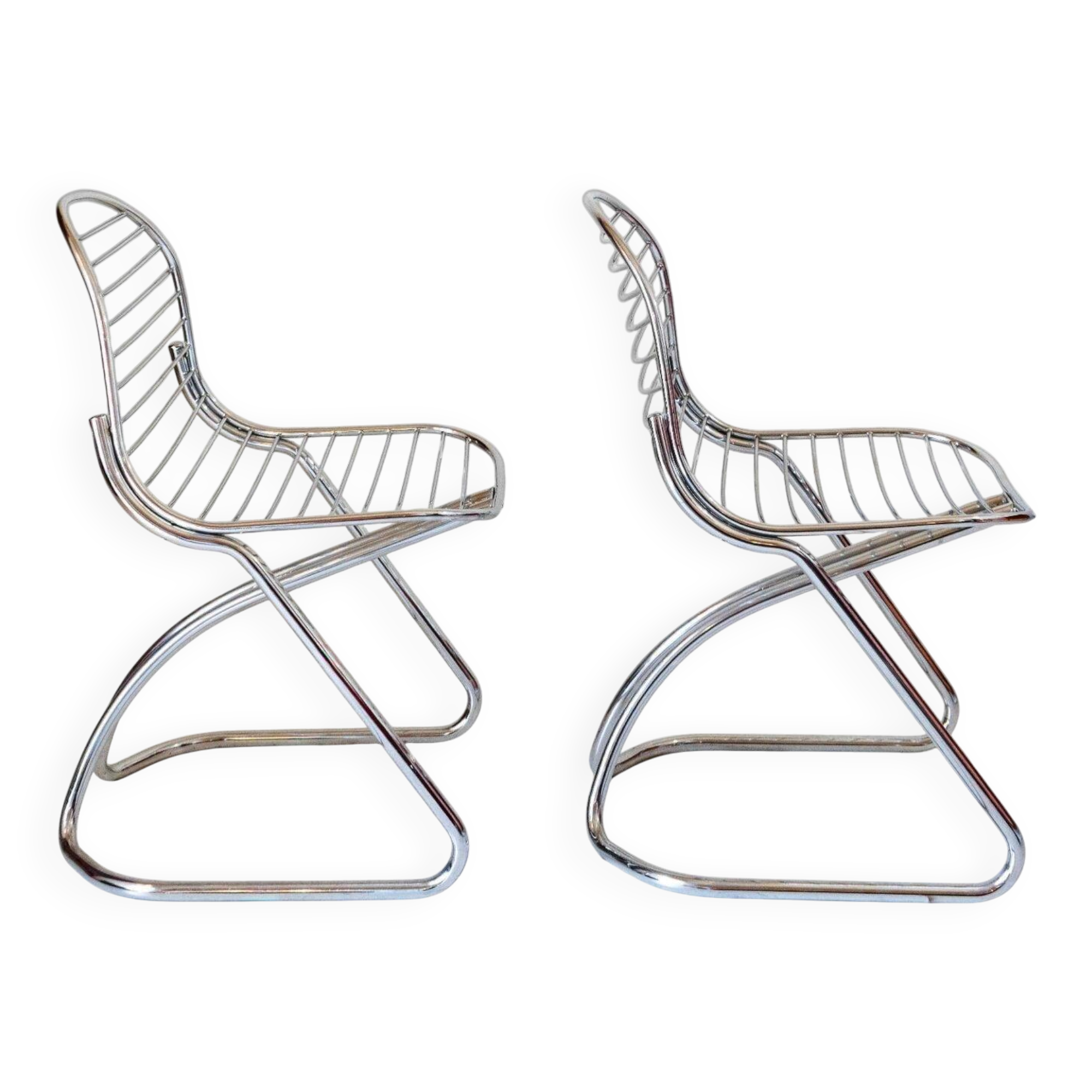 Pair of "Flynn" cantilever dining chairs by Gastone Rinaldi for RIMA, 1970s