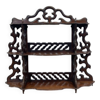 Etagère en acajou fin XIXème à poser ou suspendre