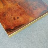 Vintage coffee table 70s wood and brass