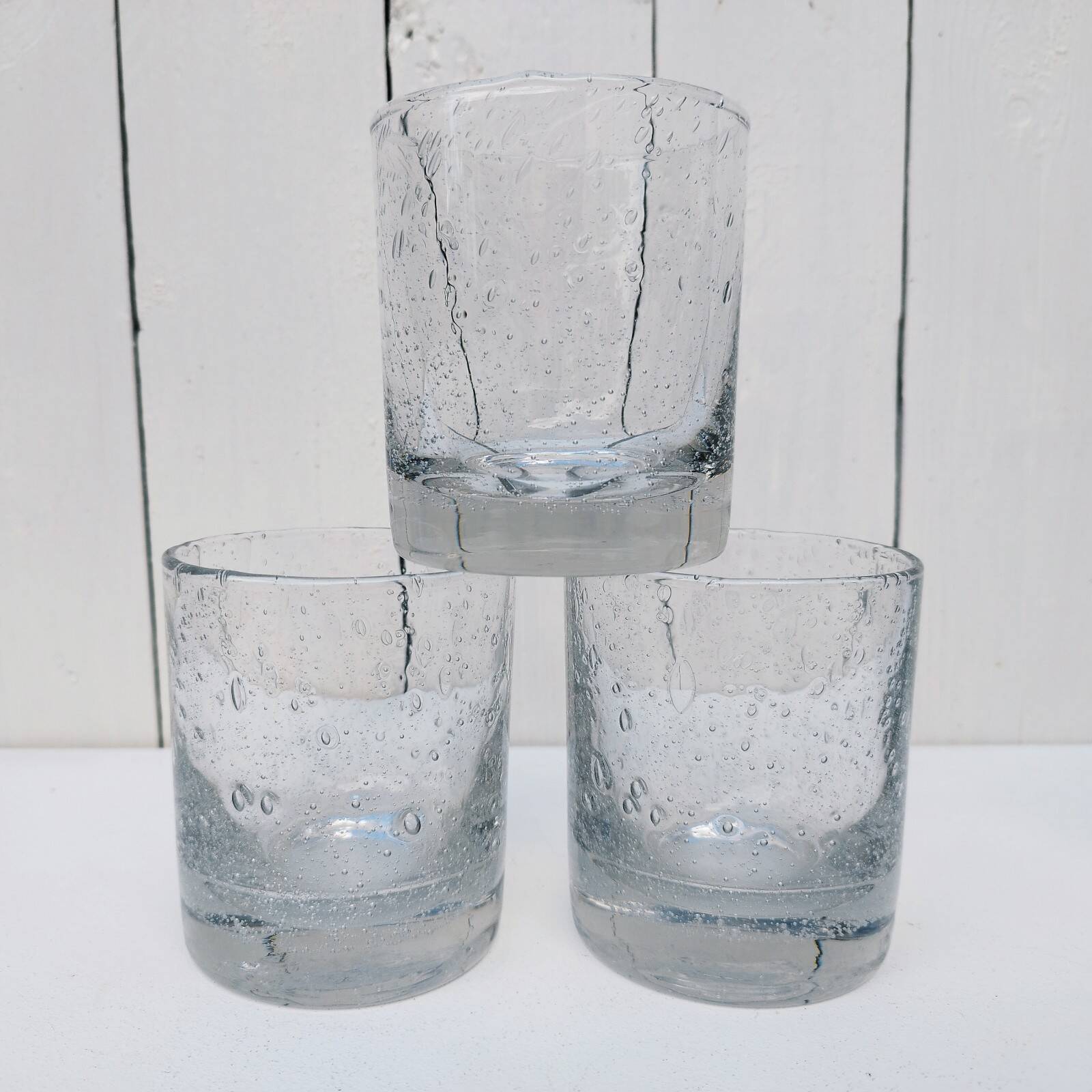 Whiskey glasses blown glass vintage Biot glassware