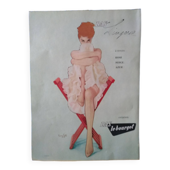 A le bourget fashion advertisement from a 1956 period magazine