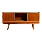 Buffet scandinave en teck avec verre fumé, années 1950-60.