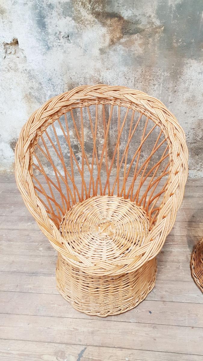 Vintage wicker armchairs