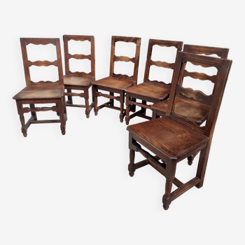 Six Lorraine oak chairs