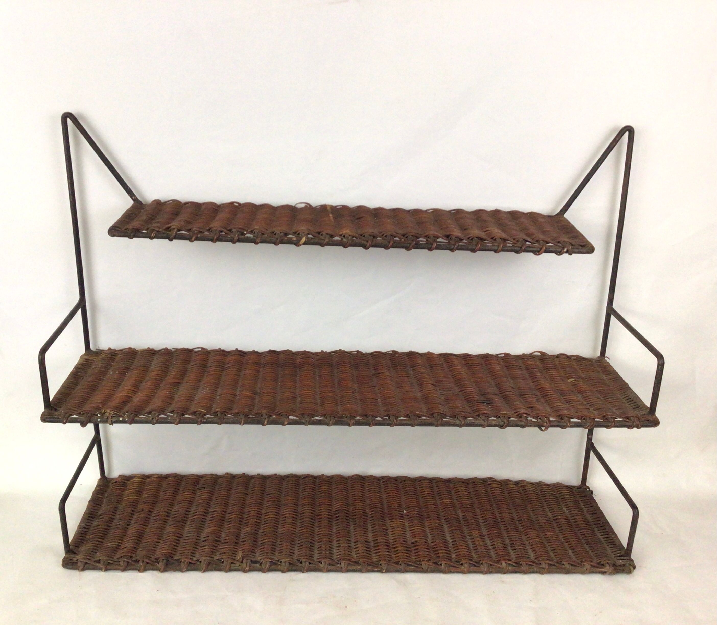 Metal and wicker shelf Raoul Guys