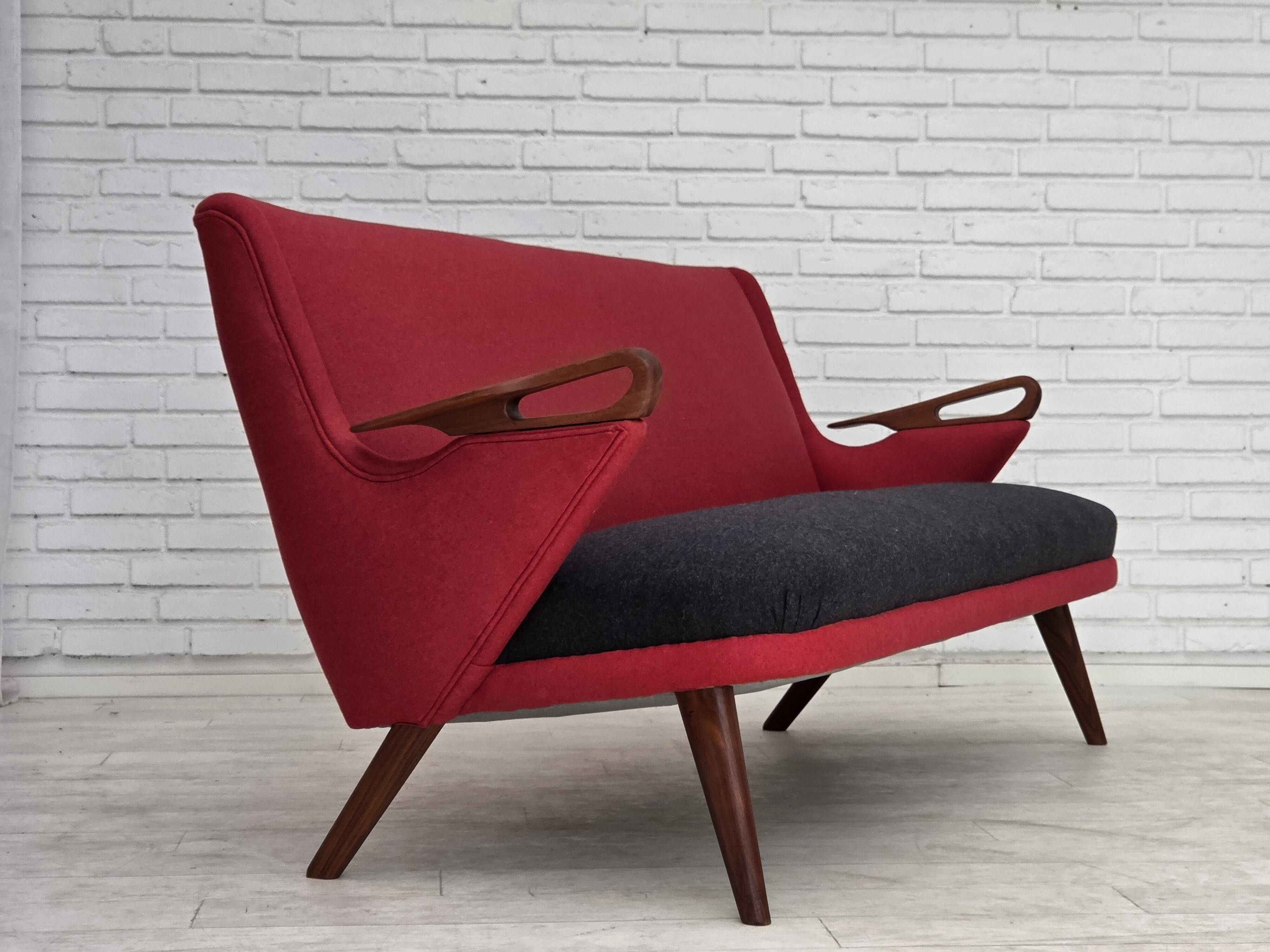 1960s, Danish design by Ch. F. Brodersen, 2 seater sofa, reupholstered.