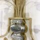 Pair of Silver Wrought Iron And Glass Wall Lights by Banci, Italy, 1940s