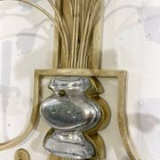 Pair of Silver Wrought Iron And Glass Wall Lights by Banci, Italy, 1940s