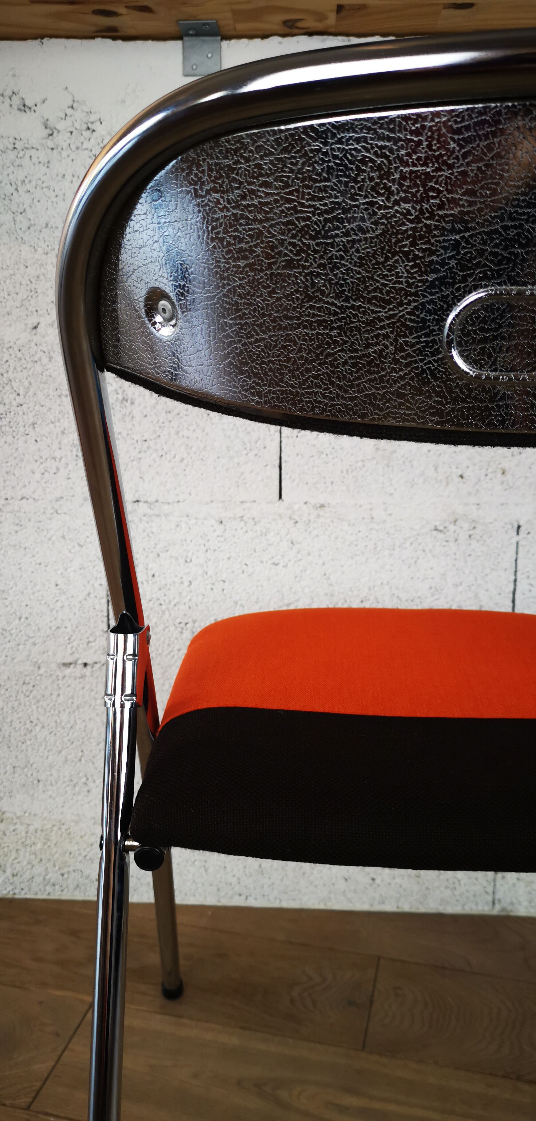 Upcycled 70s chrome folding chair