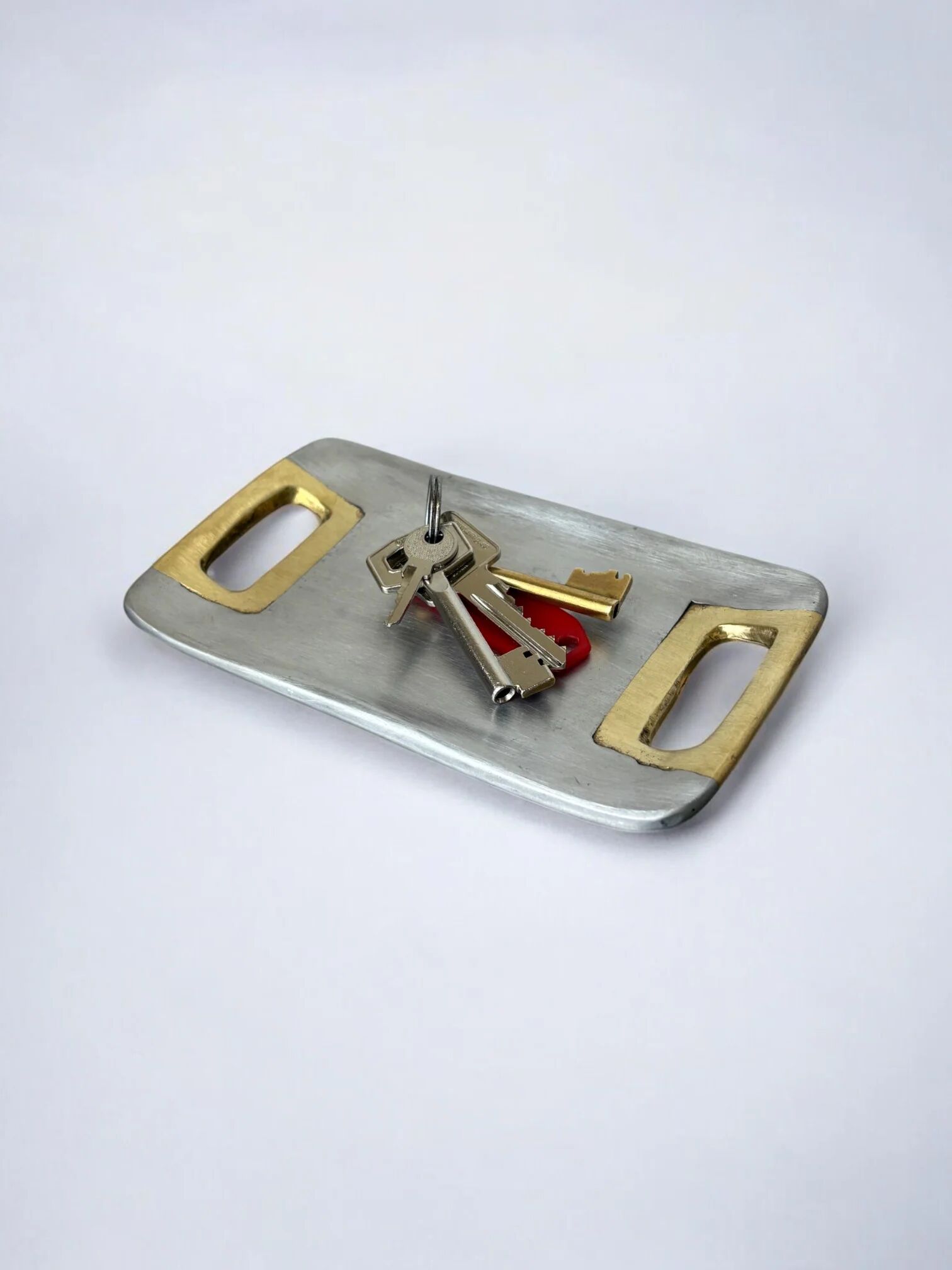 Brutalist tray by Art3, bronze and aluminium 1970, Spain