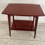 Vintage serving trolley in varnished wood from the 60s