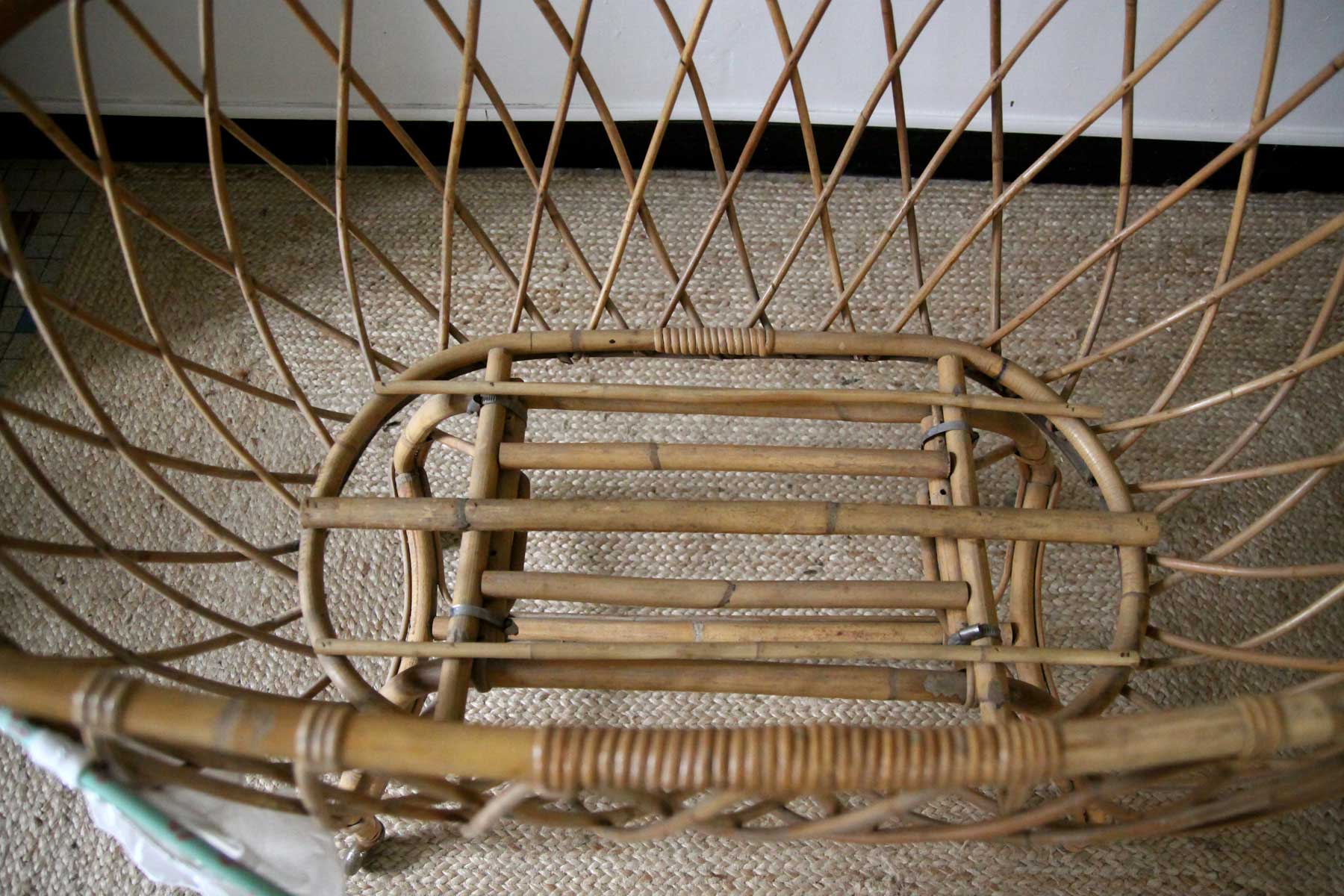 Vintage rattan cradle