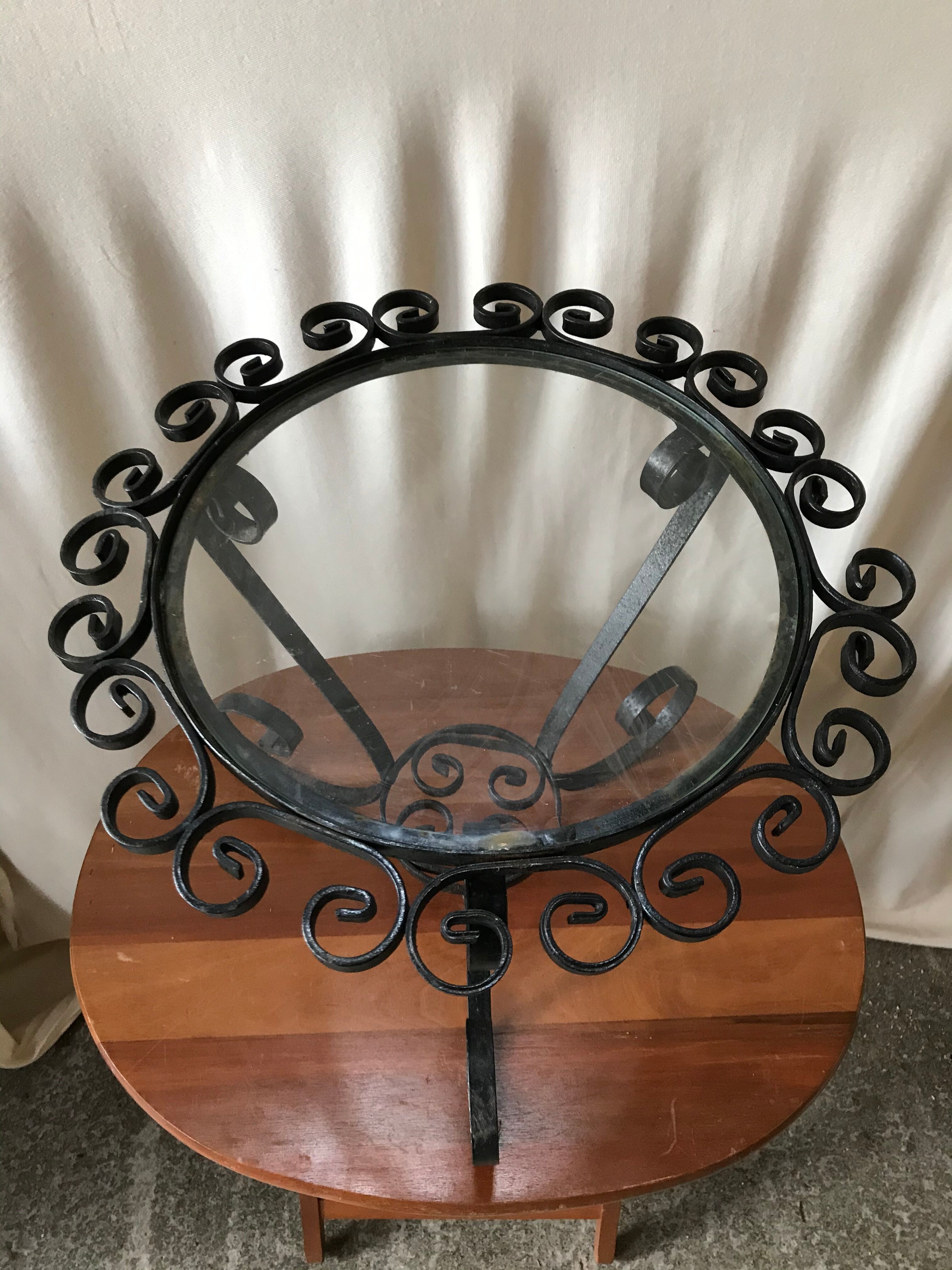 Old black metal table