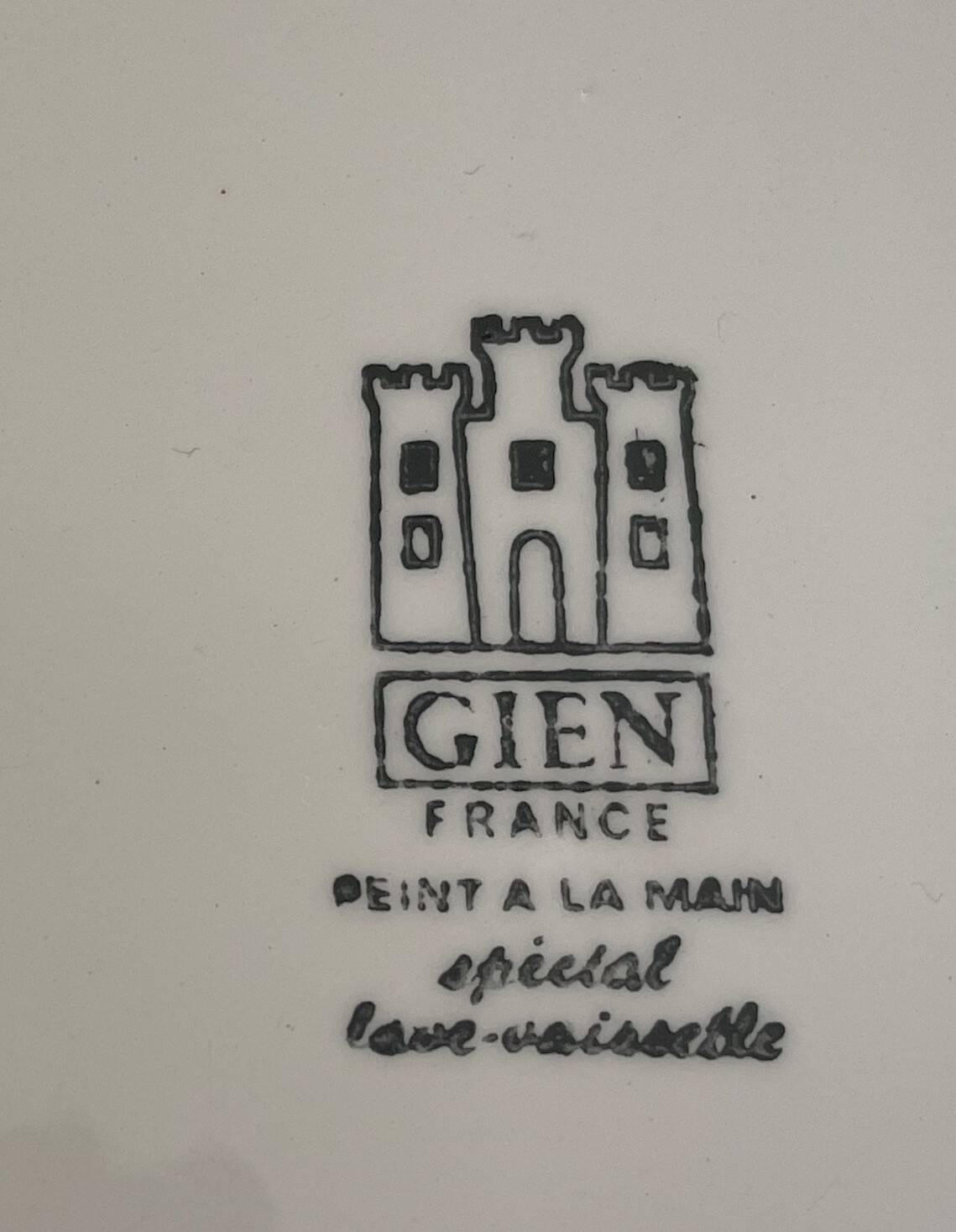 Antique serving dish in gien earthenware