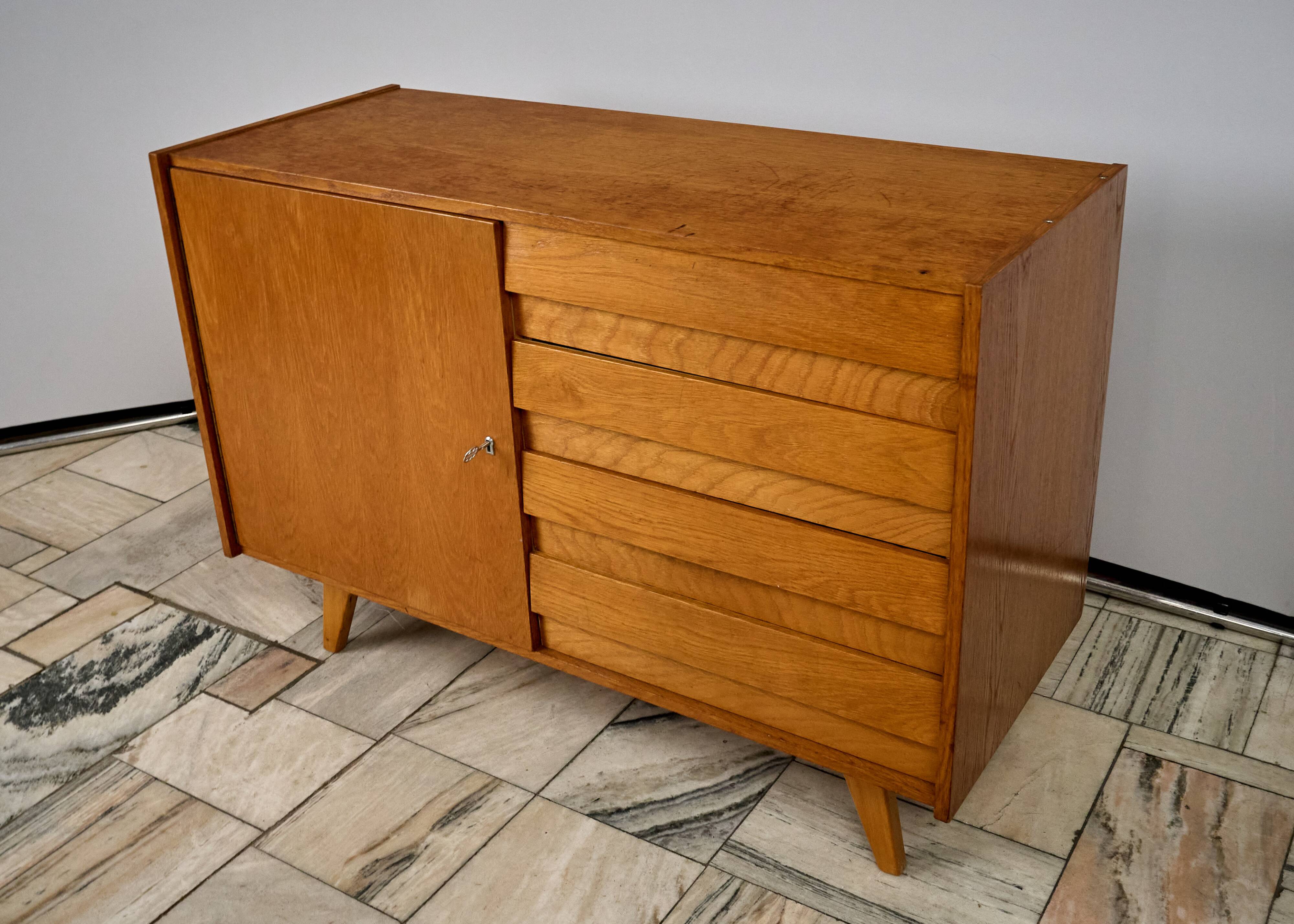 Vintage Oak Sideboard by Jiří Jiroutek, 1960s, Czechoslovakia