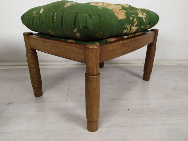 Paire de pouf vintage chêne