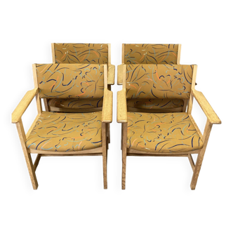 SUITE OF 4 DESIGNER ARMCHAIRS “HANS WEGNER” 1960.