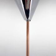 Mid-century chrome, copper & plastic chandelier by drukov, 1970s / 2 pieces avl