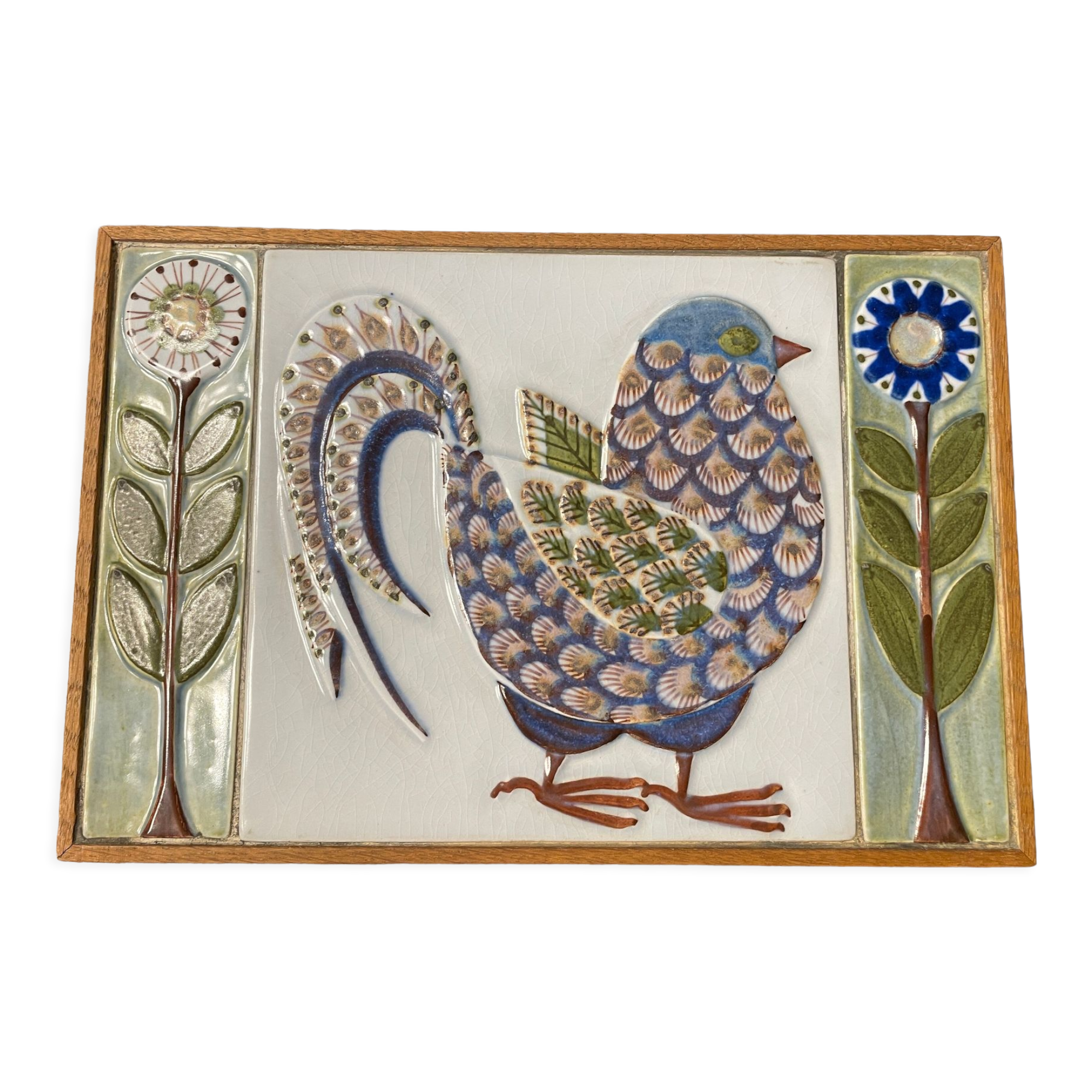 Relief earthenware bird mid century Berte Jensen Koele Denmark The Royal Copenhagen