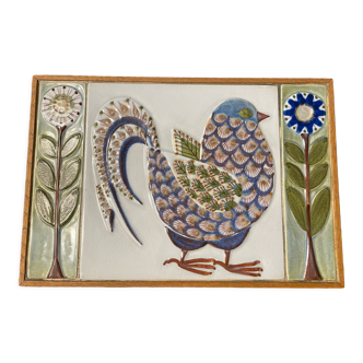Relief earthenware bird mid century Berte Jensen Koele Denmark The Royal Copenhagen