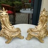 Pair of gilded bronze channels Louis XV style
