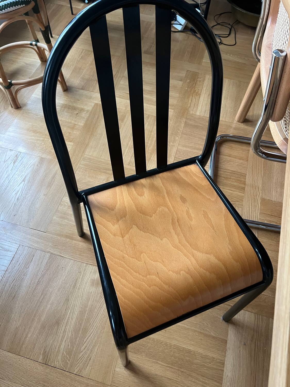 Pair of vintage metal bistro chairs