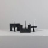 Vintage brutalist bronze candlestick by Wolfgang Bergmeister