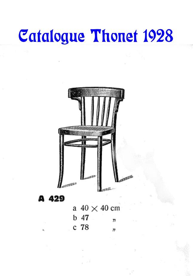 Série de 4 chaises Thonet Art déco bistrot blondes 1930