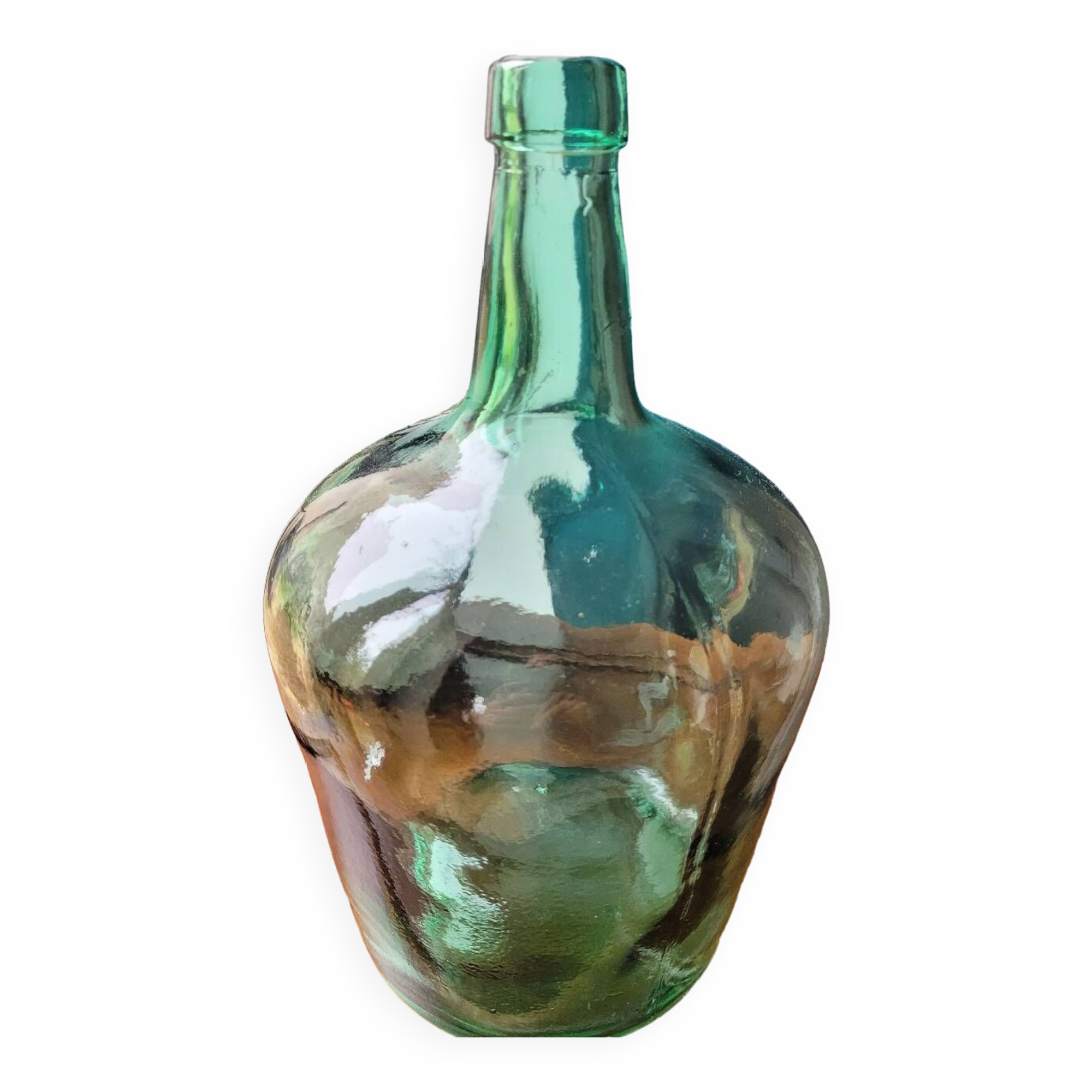 Turquoise green demijohn vase