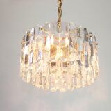 Superb brass and crystal glass light fixture Palazzo, Kalmar, Austria, 1970.