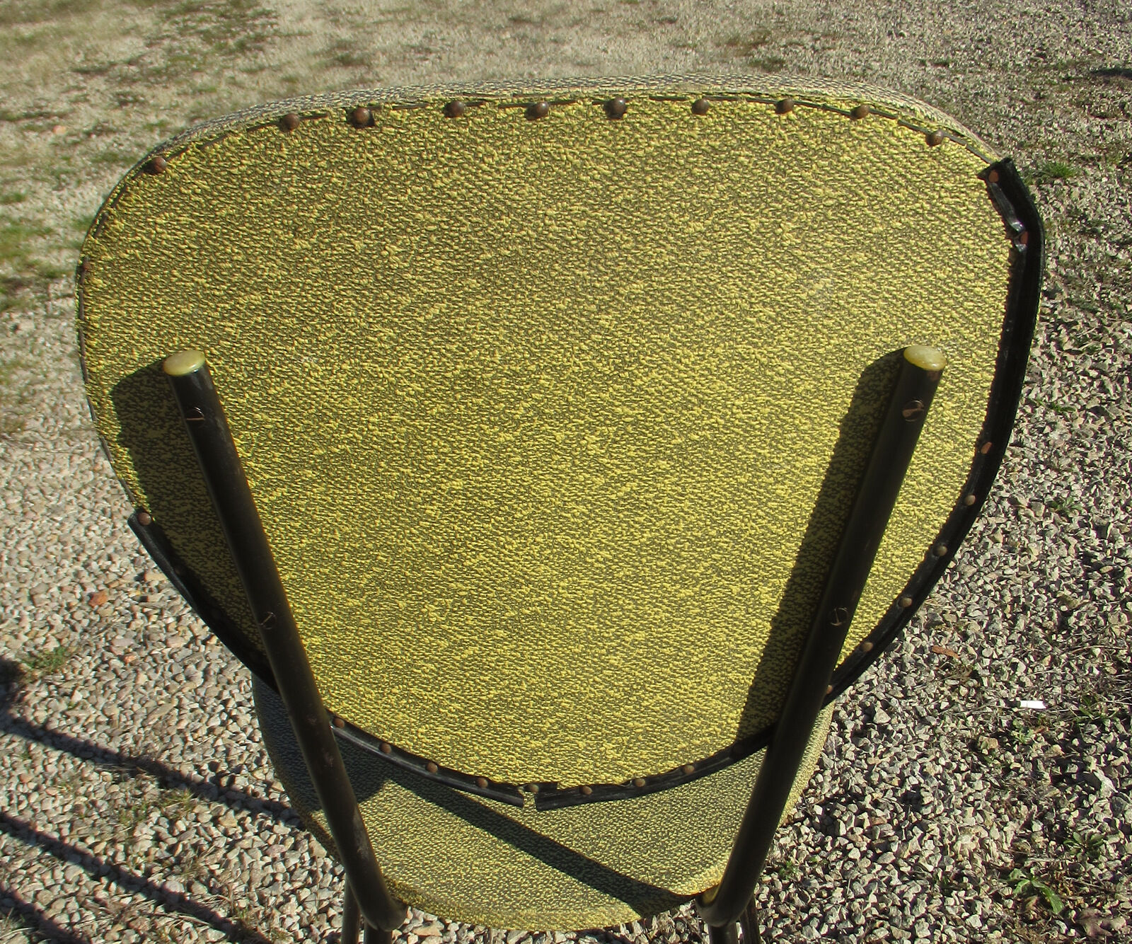 2 vintage chairs, metal and skaï