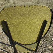 2 vintage chairs, metal and skaï
