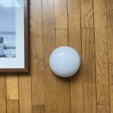 Small ceiling light or half-moon wall lamp 15 cm white opal glass