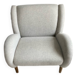 Light Gray Wool Armchair