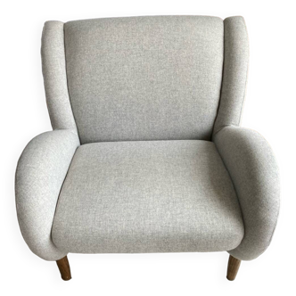 Light Gray Wool Armchair