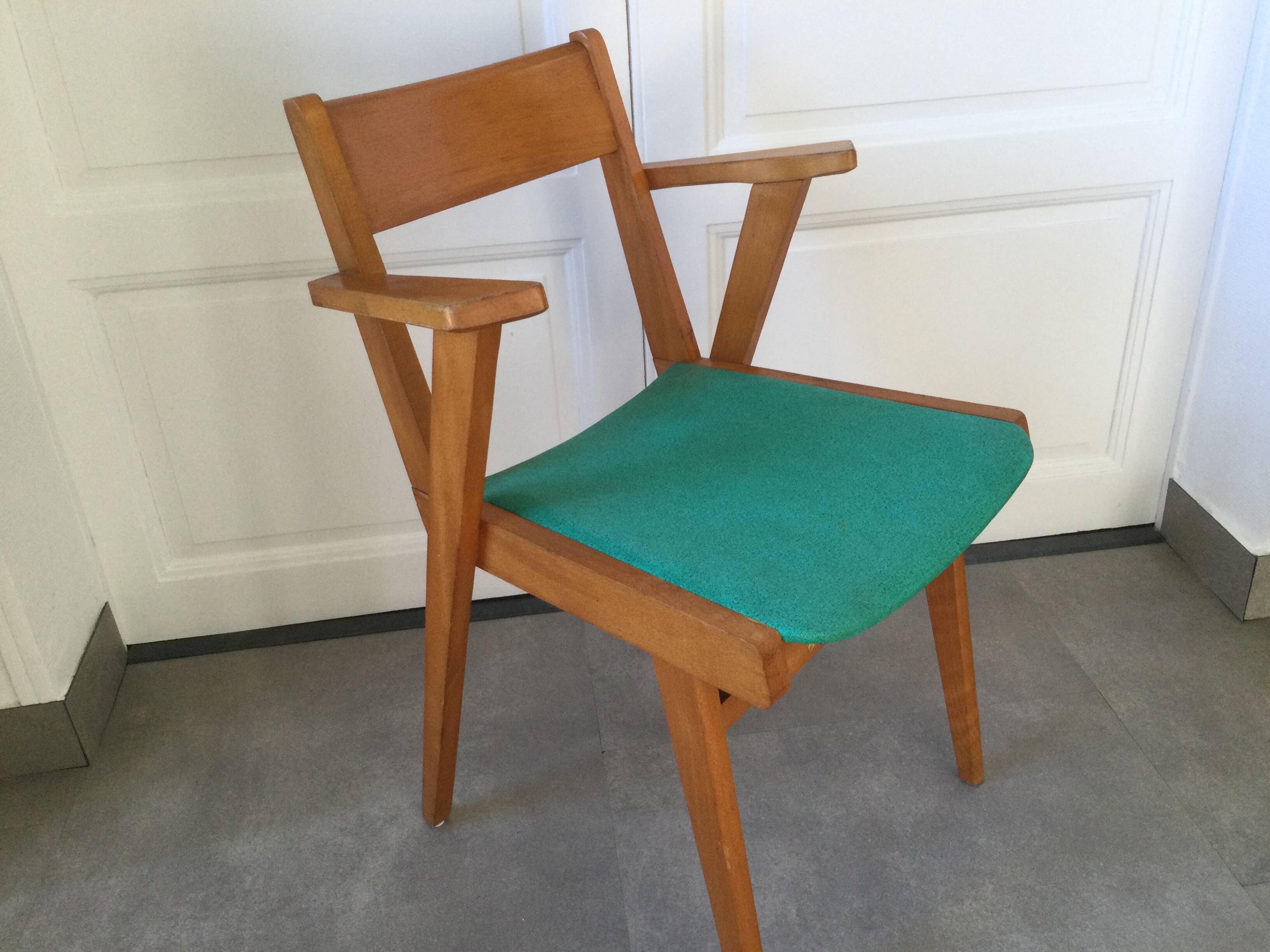 1960s bridge armchair with compass feet