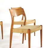 Ensemble de 4 eetkamerstoelen Fristho team naar Niels O Moller modèle 71