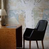 Fauteuil Danemark Moderne par Nanna Ditzel en chêne et cuir patiné, années 1950