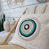 Housse de coussin Aussa avec deco en coquillages