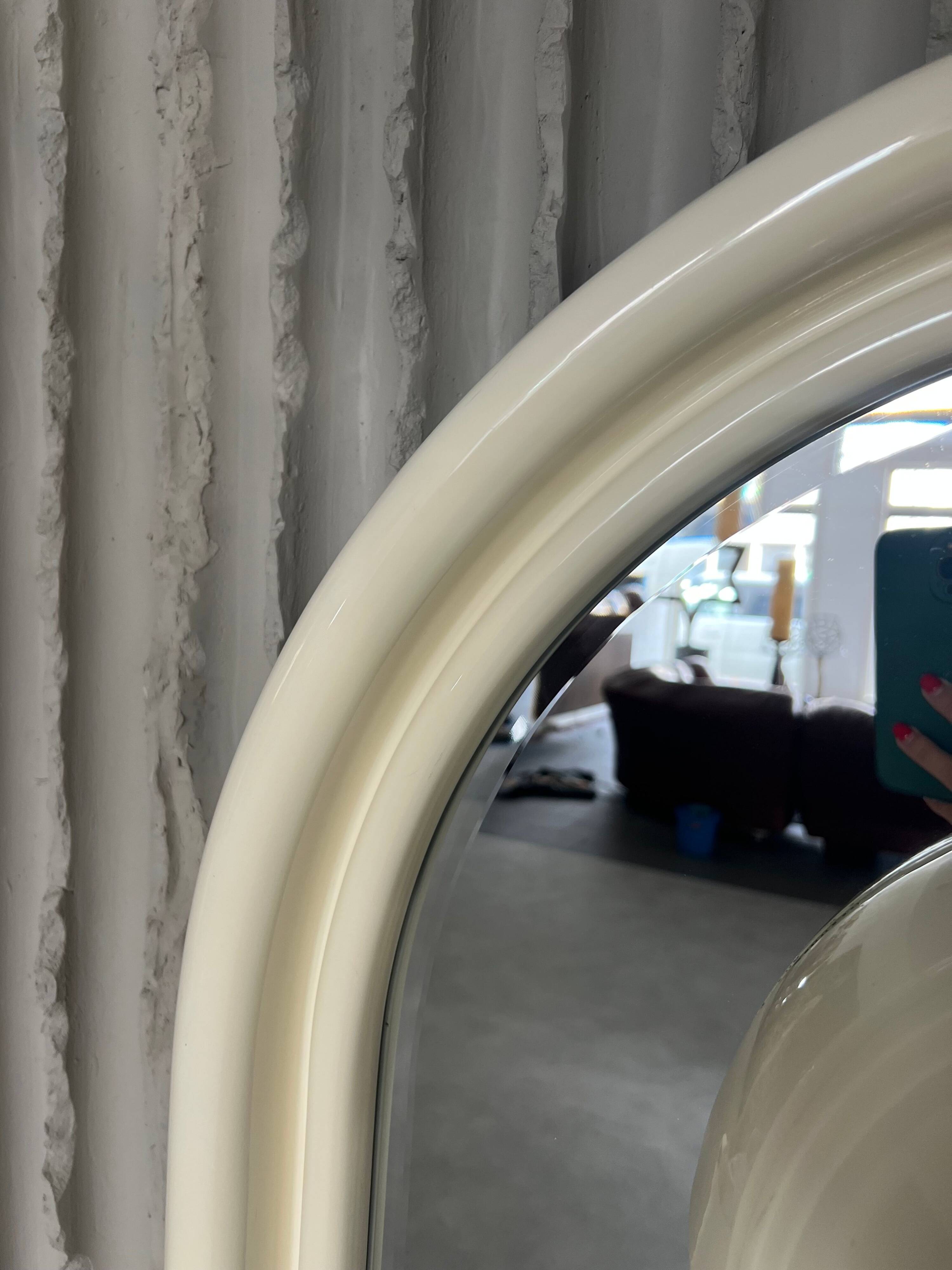 Vintage 1970s Illuminated Mirror with Built-In Socket