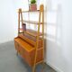 Teak fineer kast uit Zweden met lades, legplank en uitschuifbare plank