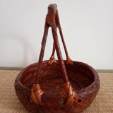 Japanese woven bamboo basket. Ikebana.