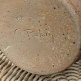 Signed stoneware pitcher