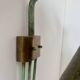 Vintage adjustable wall lamp, brass and patinated green, Italy 1950