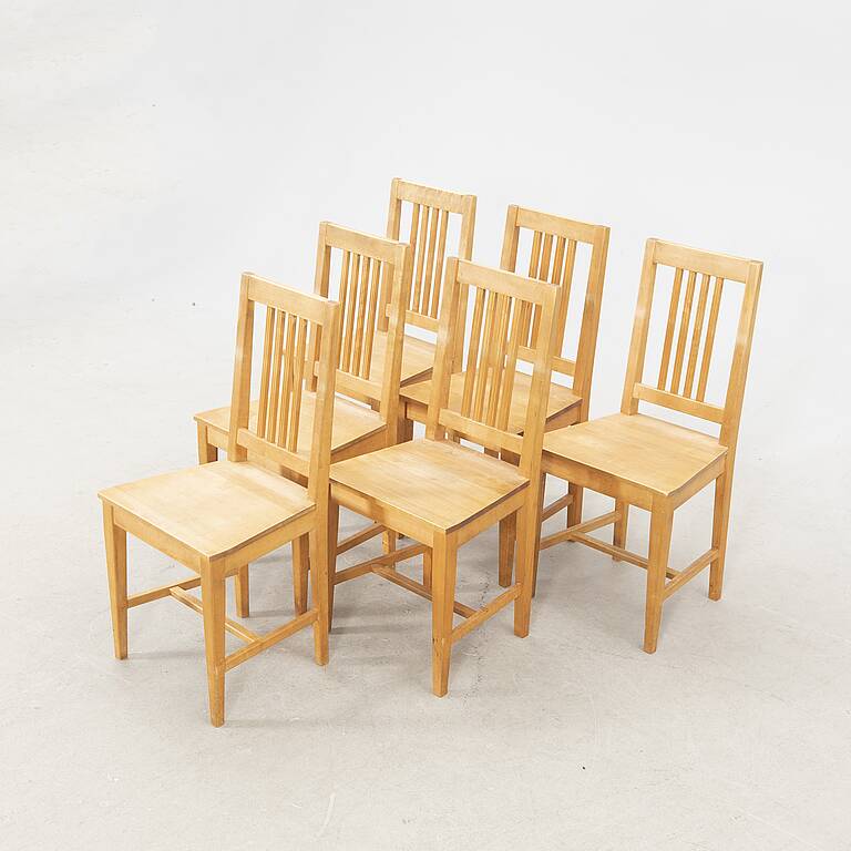 6 vintage Axel Larson chairs from mobel-shop suede