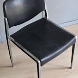 chair kusch+Co polished aluminium and skai