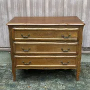 Curved commode with 3 drawers in Louis XV style, made of oak, 1980.
