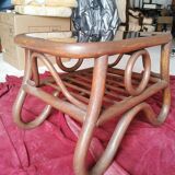 Rattan coffee table from the 70s